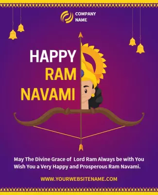 Festive Purple Ram Navami Celebration Poster Template