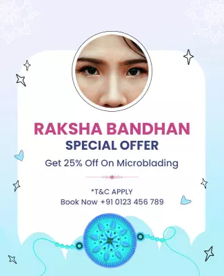 Festive Raksha Bandhan Special Offer for Microblading Poster Template