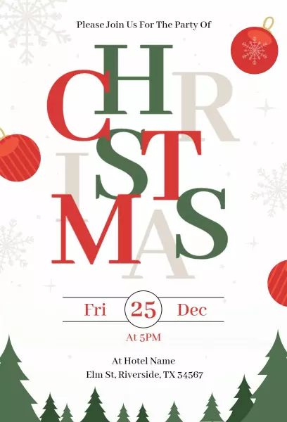 Festive Red and Green Christmas Celebration Invitation Template