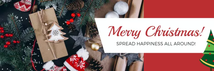 Festive Red and Green Christmas Cheer Twitter Banner Template