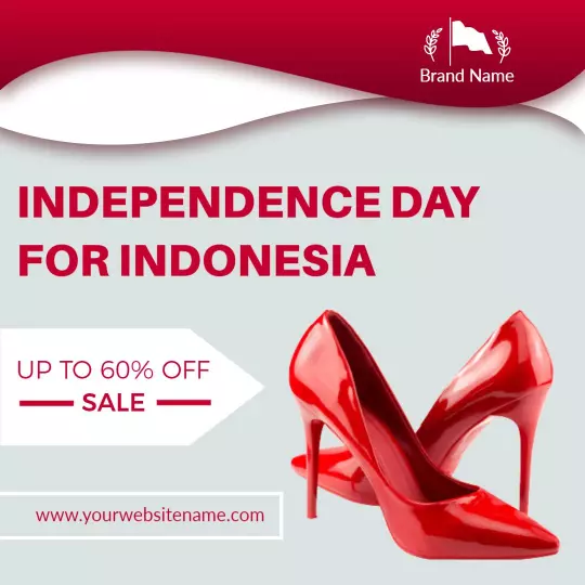 Festive Red High Heels Independence Day Sale Ad Template