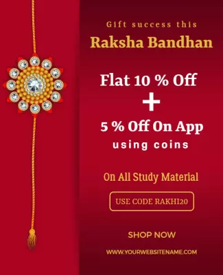 Festive Red Raksha Bandhan Sale Discount Poster Template
