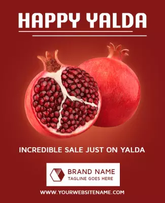 Festive Red Yalda Celebration Sale Poster Template