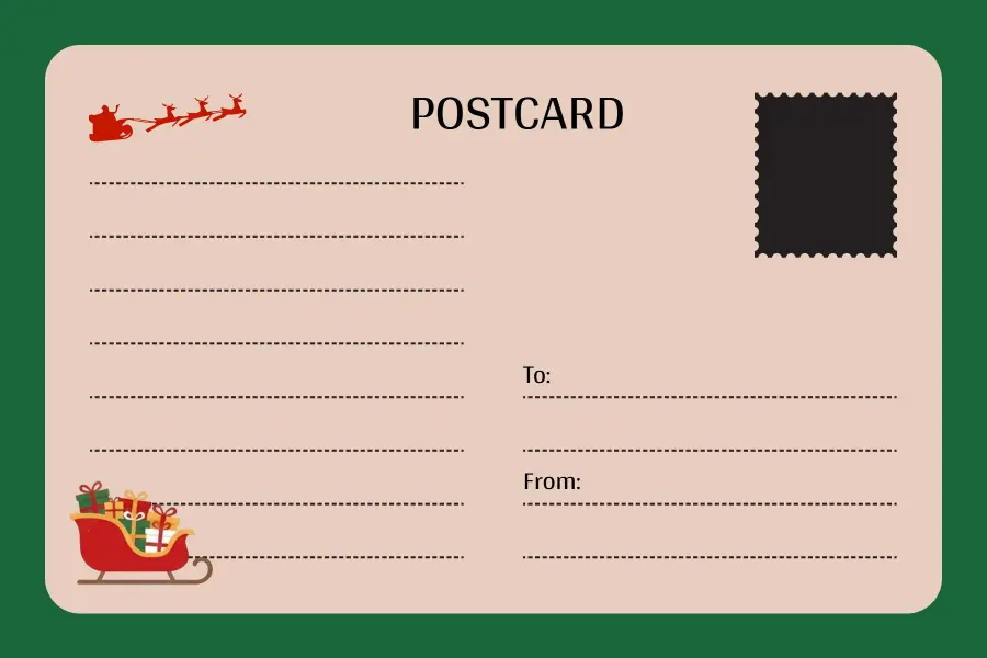 Festive Santa Christmas Postcard Template
