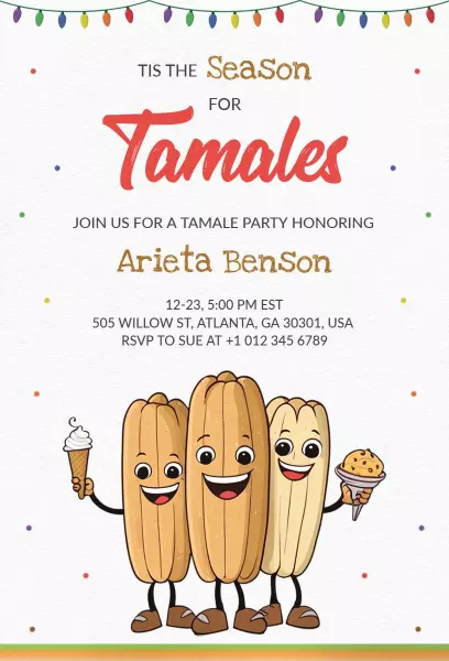 Festive Tamale Party Celebration Invitation Template