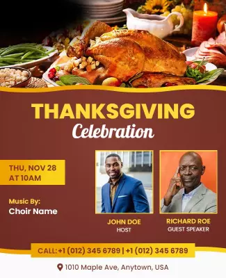 Festive Thanksgiving Feast Celebration Event Poster Template