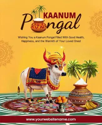 Festive Traditional Kaanum Pongal Celebration Poster Template