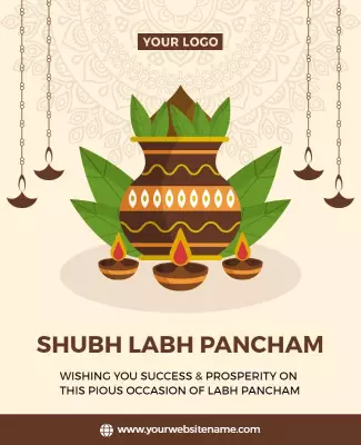 Festive Traditional Labh Pancham Celebration Poster Template