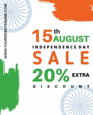 Festive Tricolor Independence Day Sale Flyer Template