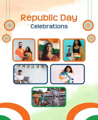 Festive Tricolor Republic Day Celebrations Poster Template