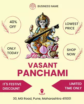 Festive Vasant Panchami Celebration Discount Poster Template