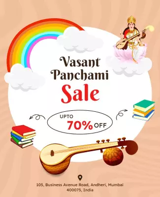 Festive Vasant Panchami Sale with Colorful Elements Poster Template
