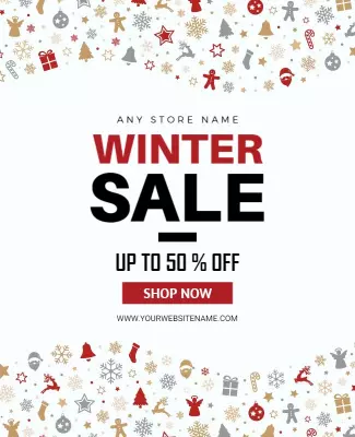Festive Winter Fashion Sale with Holiday Decorations Flyer Template