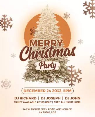 Festive Winter Wonderland Christmas Party Poster Template