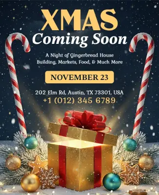 Festive Xmas Event Coming Soon Flyer Template