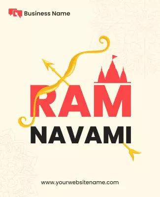 Festive Yellow Ram Navami Celebration Poster Template
