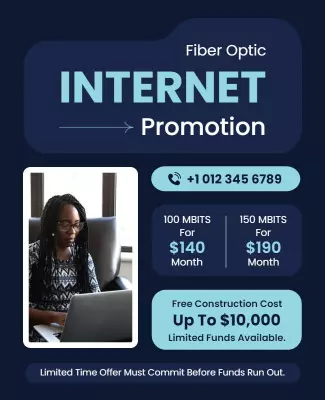 Promotional Fiber Optic Internet Flyer Template
