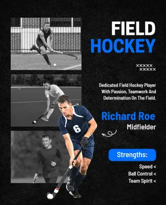 Field Hockey Player Showcase Flyer Template