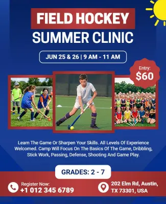 Field Hockey Summer Clinic Flyer Template