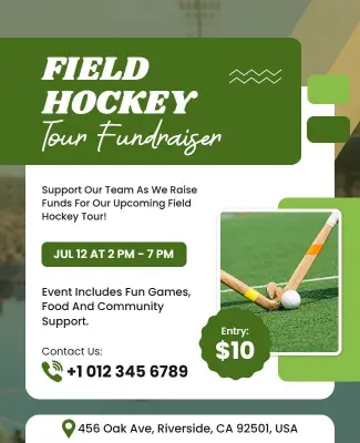 Field Hockey Tour Fundraiser Flyer Template