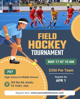 Field Hockey Tournament Promotion Flyer Template