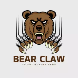 Fierce Bear Design with Claws Represents Animal Kingdom Logo Template