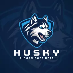Fierce Blue Husky Emblem Representing Strength and Loyalty Logo Template