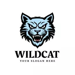 Fierce Blue Wildcat Design Showcasing Nature and Strength Logo Template
