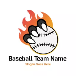 Fierce Flame Design Featuring a Baseball Team Name Logo Template