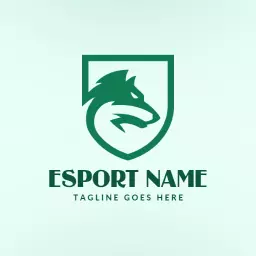 Fierce Green Wolf Symbolizing Competitive Esports Spirit Logo Template