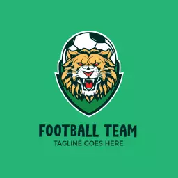Fierce Lion Mascot Emphasizes Passion for Football Logo Template
