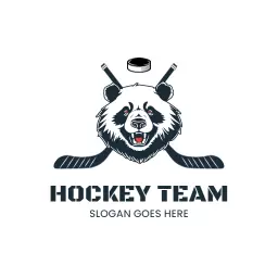 Fierce Panda Mascot Representing Hockey Team Spirit Logo Template