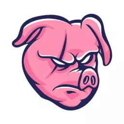 Fierce Pink Pig Mascot Representing Team Spirit Logo Template