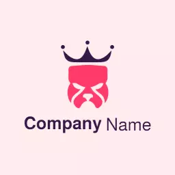 Fierce Pink Pitbull Logo with a Royal Crown Accent Logo Template