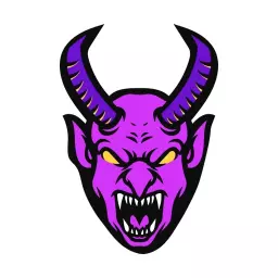 Fierce Purple Demon Mascot Design for Competitive Teams Logo Template