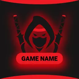 Fierce Red and Black Ninja Theme for Esports Gaming Logo Template