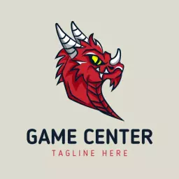 Fierce Red Dragon Design Representing Gaming Adventure Logo Template
