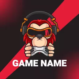 Fierce Red-Eyed Gamer Mascot Representing Esports Logo Template