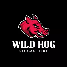 Fierce Red Wild Hog Logo Representing Animal Element Logo Template