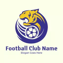 Fierce Tiger Design Representing Dynamic Football Club Logo Template