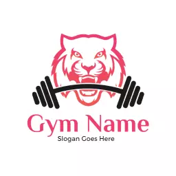 Fierce Tiger Emblem with Dumbbell Represents Gym Culture Logo Template