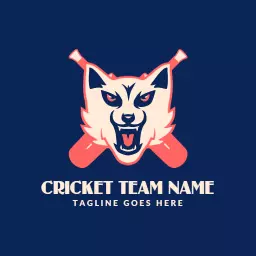 Fierce White Wolf Design for Cricket Team Logo Template