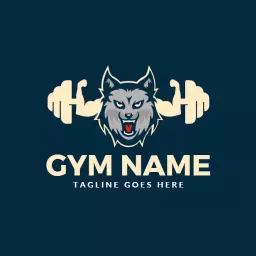 Fierce Wolf Graphic Representing Strength Training Logo Template