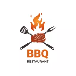 Fiery Grill Design Featuring BBQ Restaurant Logo Template