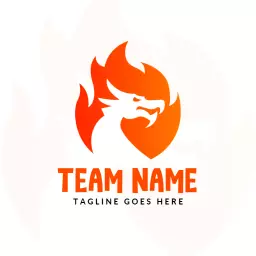 Fiery Orange Dragon Design Representing Strength and Team Spirit Logo Template