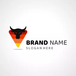 Fiery Red and Yellow Bull Design Representing Rock Music Logo Template