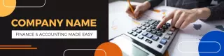 Finance and Accounting Guidance with Calculator Graphic LinkedIn Banner Template
