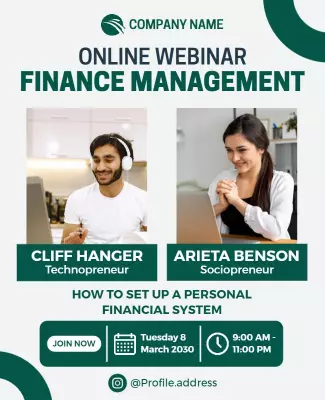 Finance Management Online Webinar Flyer Template