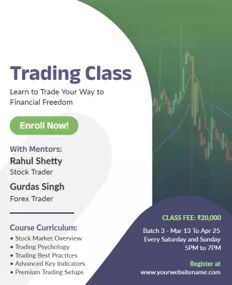 Financial Educational Trading Class Flyer Template