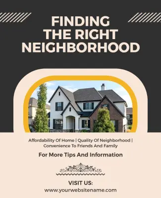 Finding the Right Neighborhood Guide Real Estate Poster Template